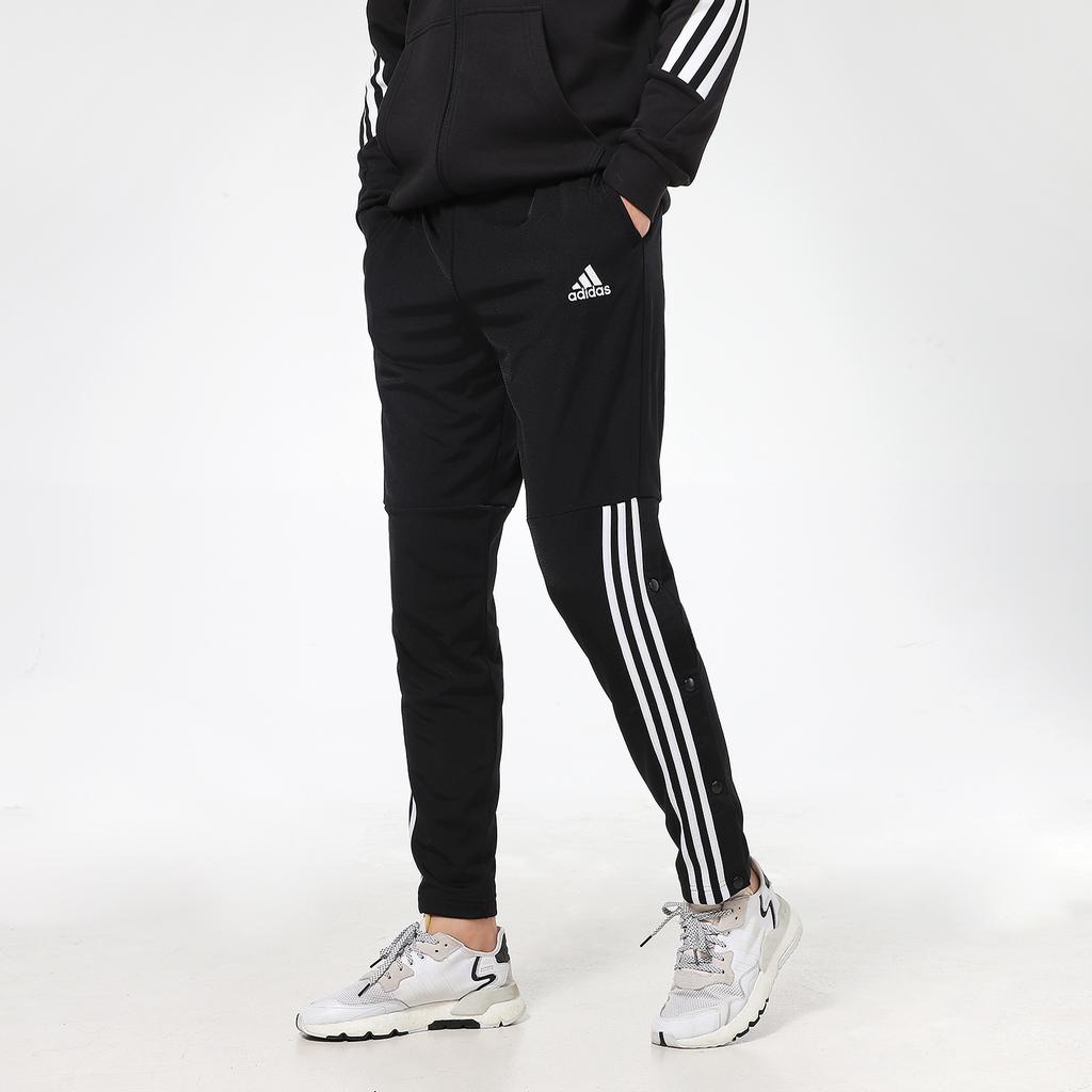 Adidas Running Casual Snap Button Knit Pants Men Bottoms Black GK8991