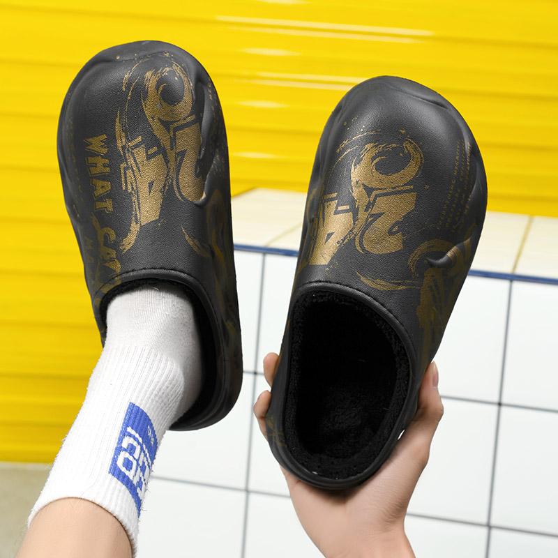 Pantoufles d'hiver en coton légères et chaudes pour couple, chaussures décontractées en coton pour la maison, grande taille