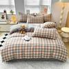 Japanese Checkered Style Duvet Cover Double Side Bed Cover Home Comforter Cover with Pillowcase 75*50 For Boys' and Men'sBedroom