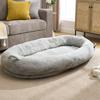 Modern Extra Large Fluffy Plush Dog Bed Adult Size Memory Foam Pet Bed Non-Slip Bottom Portable Handle Storage Pocket Cover