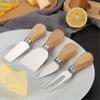 1~6 Stück Käsemesser Set Edelstahl Käseschneider Hobel Holzgriff Butter Brot Gabel Messer Kochen Küchenhelfer