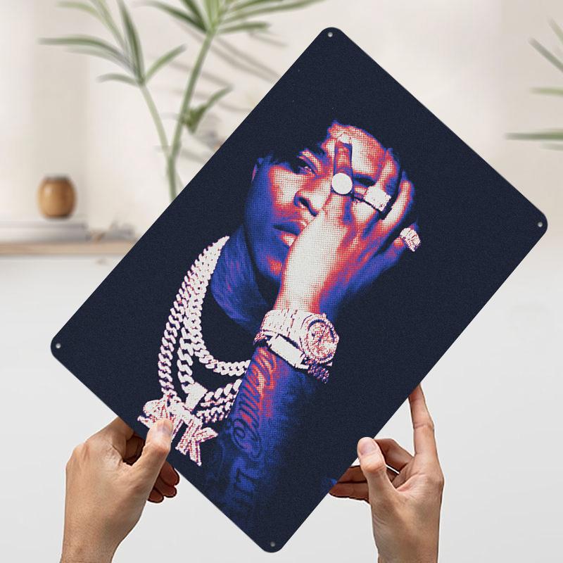 Hip Hop Artist Portrait Tin Plaque Poster Customized Wall Art Retro Vintage Metal Signs for Man Cave Gaming Room Decoration Home
