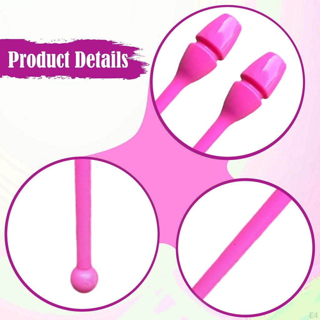 2 Pieces Rhytmic Gymnastics 44cm Easy to Control Training Equipment Exercise Pole for