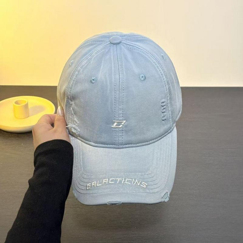 Spring And Summer Edging Ripped Embroidery Letters Baseball Cap Female Simple Fashion Versatile Hat Cap Male