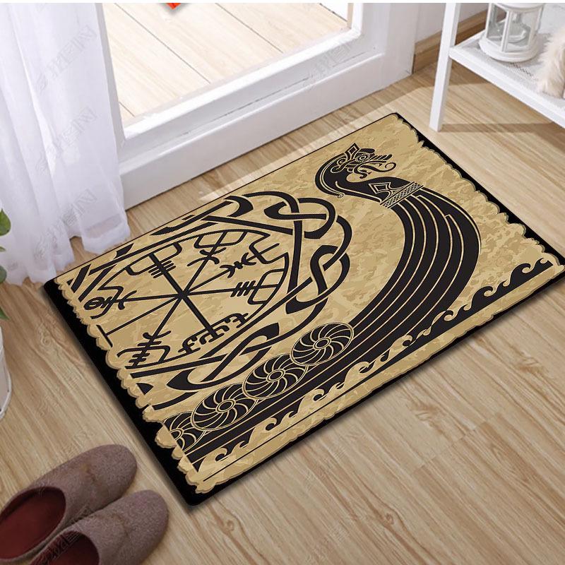 1pc Vintage Viking Rune Rugs Wrinkle Resistant Decor Soft Carpet for Home Office Hallway Living Room Decor Area Rug Home Decor