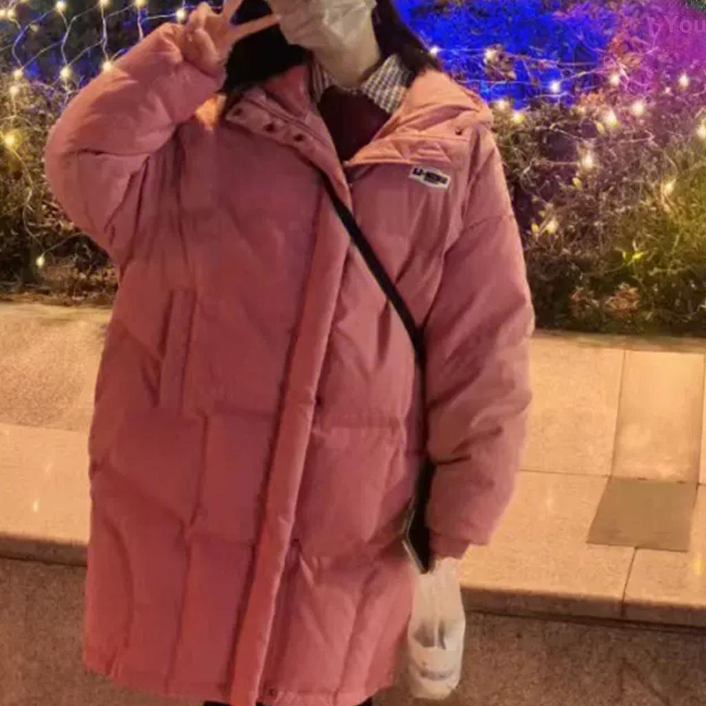 Li Ning Logo Print Mid-Length Hooded Down Jacket Women Outerwear Blackcurrant AYMR048-3
