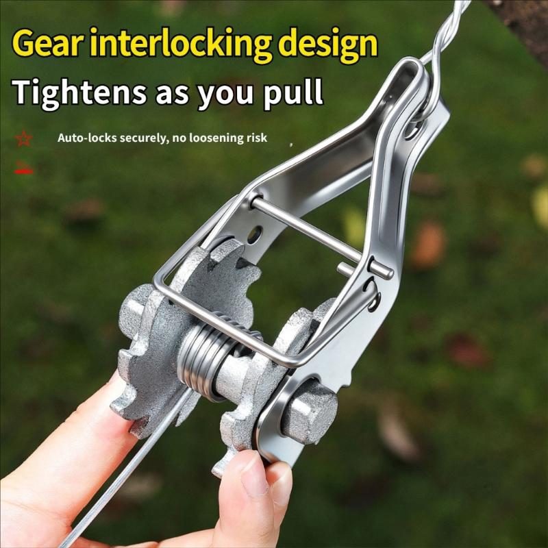 Manual Wire Tightener Gear Tensioner with Steel Body for Fence Line Repair, Wire Securing and Daily Maintenance Use