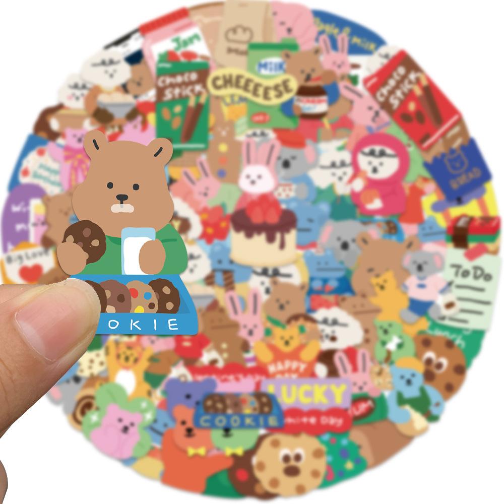 100 Pictures of Xiao Zhang Love Dailylike Bear Graffiti Stickers for Decorative Suitcase Notebook Waterproof Stickers