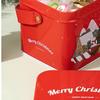 Christmas Tin Gift Box Metal Candy Box Square Candy Storage Containers for Holiday Xmas Supplies Happy New Year Decoration