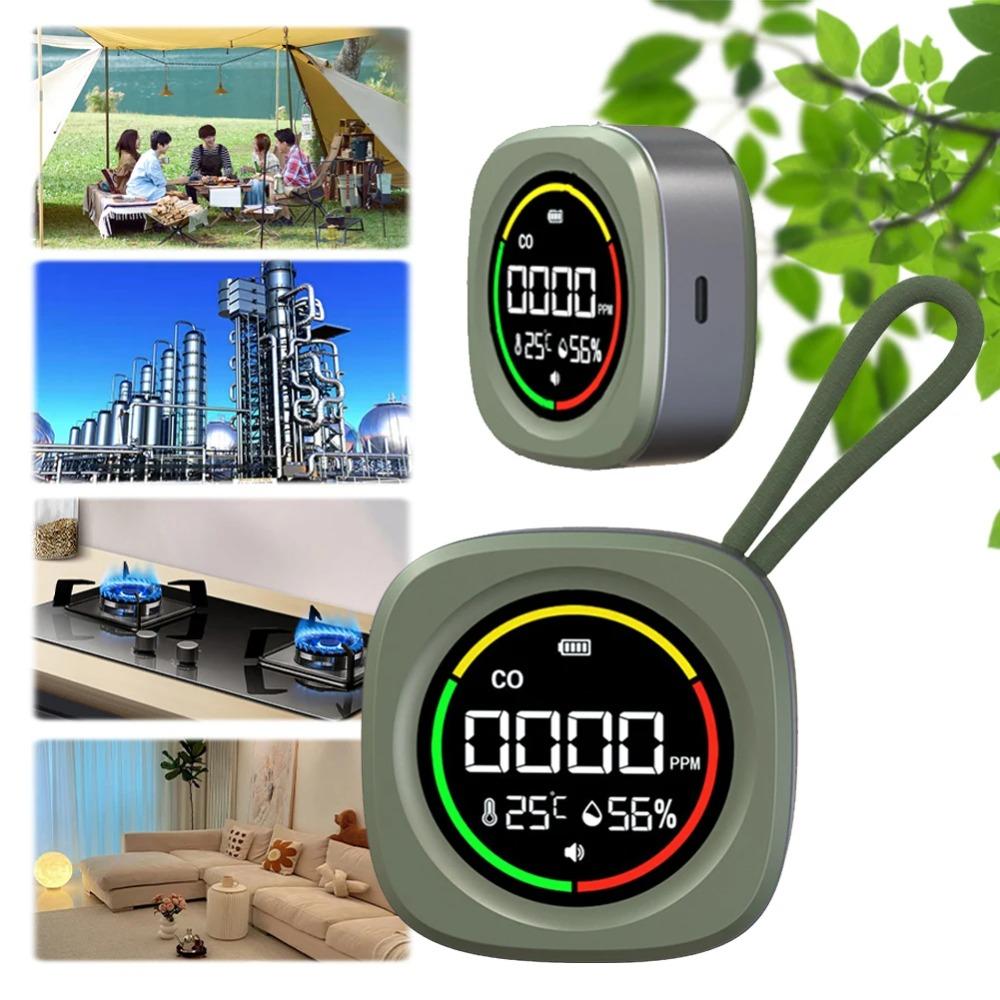 High Definition LCD Display Carbon Monoxide Detector 3 In 1 Temperature Humidity Detector  Travel