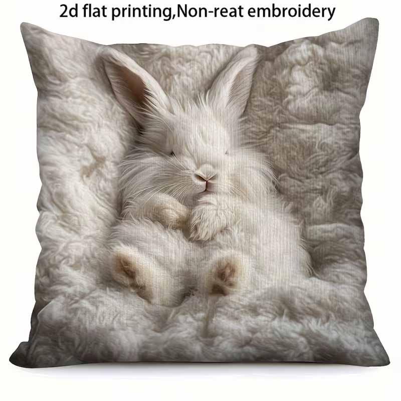 Cute animal print pillowcase: 2D flat printing, non-real embroidery, night sofa  night sofa cushion