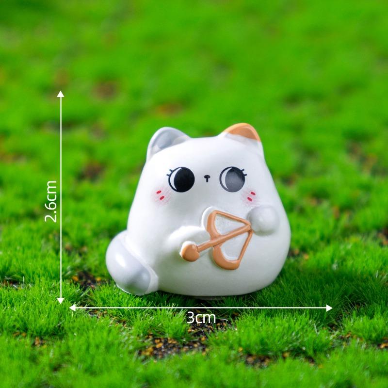Cute 12 Zodiac Sign Cat Figurines Garden Landscaping Decorations Blind Bags Hanging Accessories and Small Ornaments