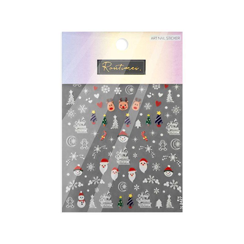 2023 Christmas 5D Nail Stickers: Santa Claus, Gingerbread Man & Reindeer - Cute Japanese Style Adhesives