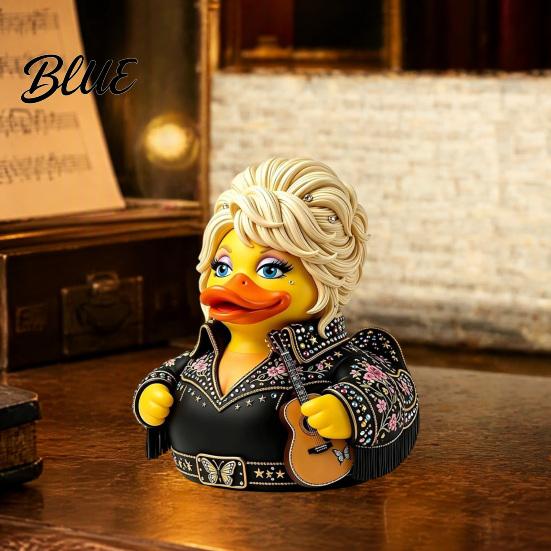 Detailed Miniature Guitar Statue Parton Memorial Duck Dolly Duck Figurine Country Music Statue Guitar-Themed Legend Commemorative Item Decorative