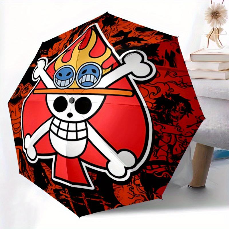 One Piece Logo Automatischer Regenschirm mit Faltfunktion - Reise Regenschirm, Perfektes Geschenk für Geburtstag, Weihnachten a0827023