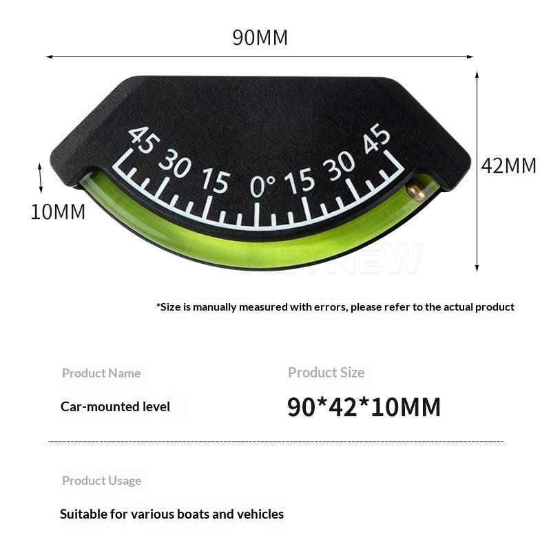 1 Stück Marine-Neigungsmesser Hohe Sichtbarkeit Tragbar Für Auto Boot -45 Bis +45 Grad Wasserwaage Neigungsmesser Mit Klebstoff