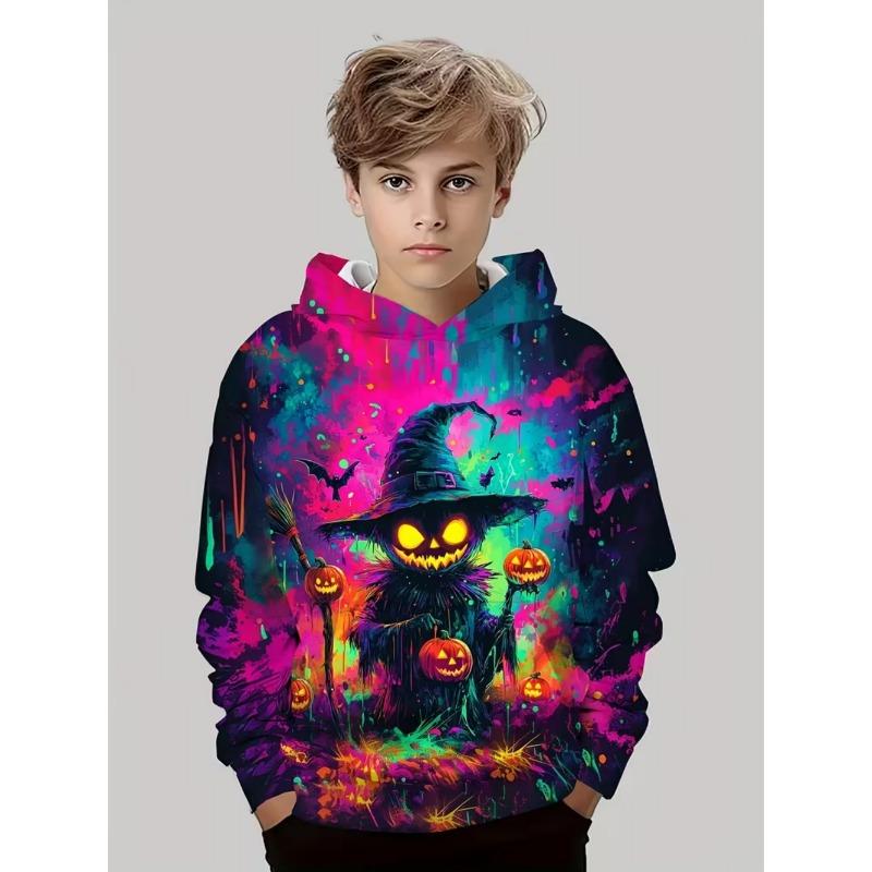 Spring And Autumn Fashion Men's Hoodie Anime Pumpkin Pattern 3D Print Sweatshirt Hoodies Street Casual Boy Sweatshirt Men's Oversized Top Clothing