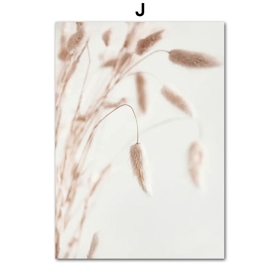 Bunny Tail Grass Reed Flower Beach Sand Wall Art Nordic Posters And Prints Canvas Painting Wall Pictures For Living Room Decor