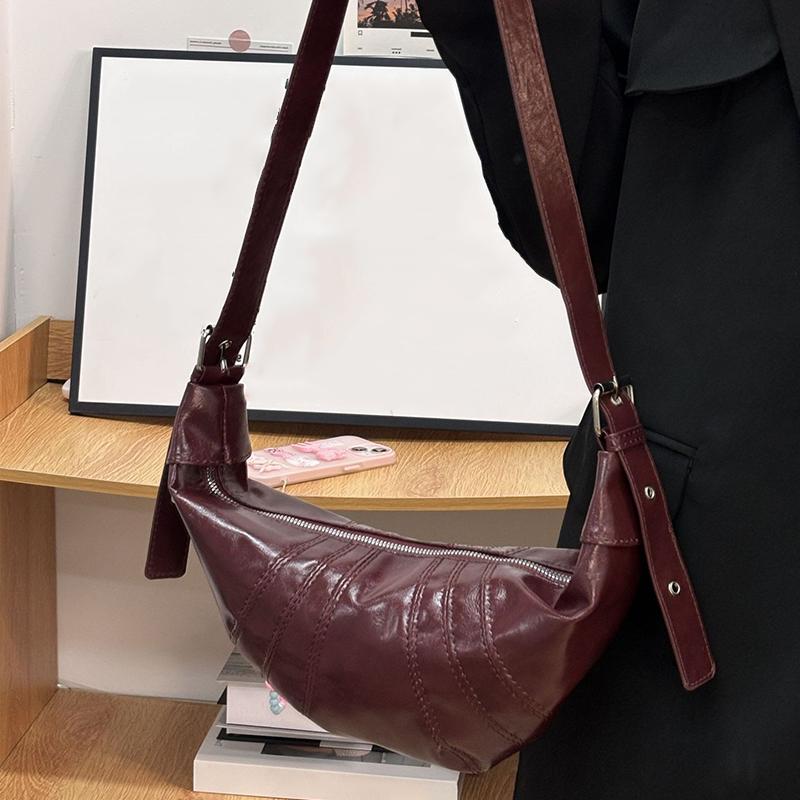 Crescent Shoulder Bags For Women Winter New Crossbody Bag Soft PU Leather Large Capacity Shopper Tote Hobo Bag