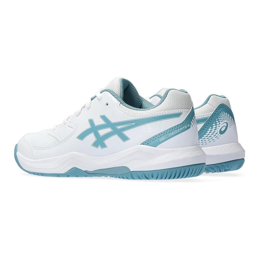 (GS) ASICS Gel-Dedicate 8 'White Gris Blue' Kids' 1044A077-100