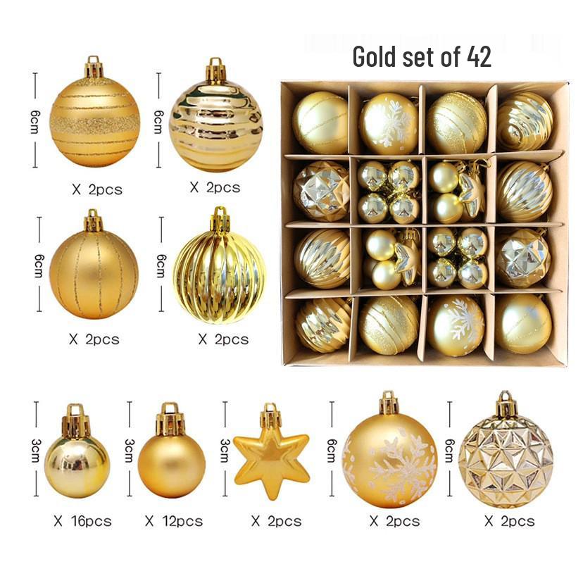 44-Piece Christmas Tree Decoration Set: 6cm Colorful PVC Hanging Balls