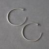 Electroplated Silver Polished Large Hoop Earrings - Simple European Design