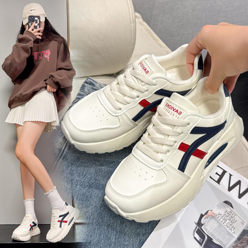 Spring and Summer New Leather Sneakers Platform Casual Dad Shoes Forrest Gump Shoes