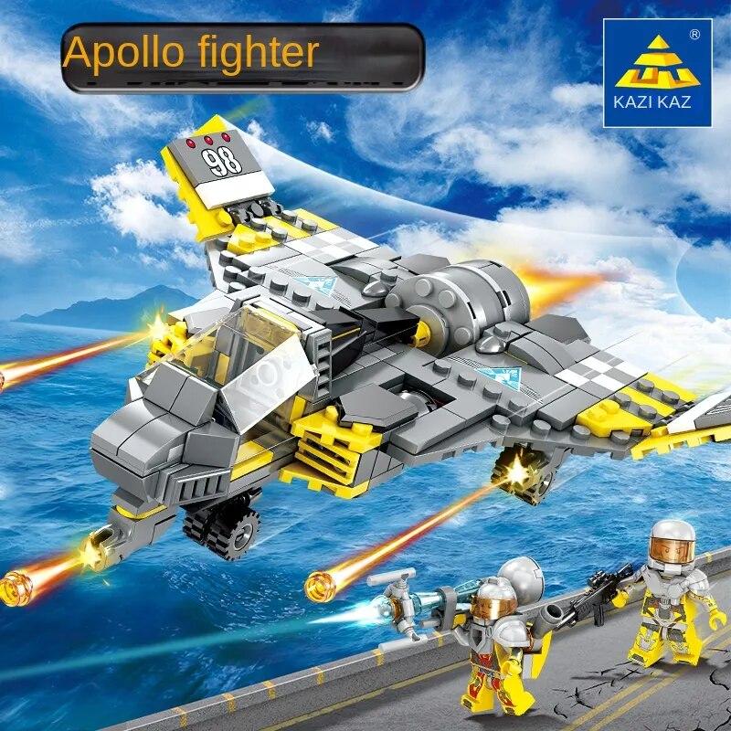 KAZI Red Alert серии Apollo Fighter для мальчиков, военные строительные блоки, маленькие частицы, детские собранные игрушки