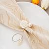 6PCS Elegant Rose Napkin Buckles Exquisite Napkin Holder Convenient Serviette Buckles  Dining Room