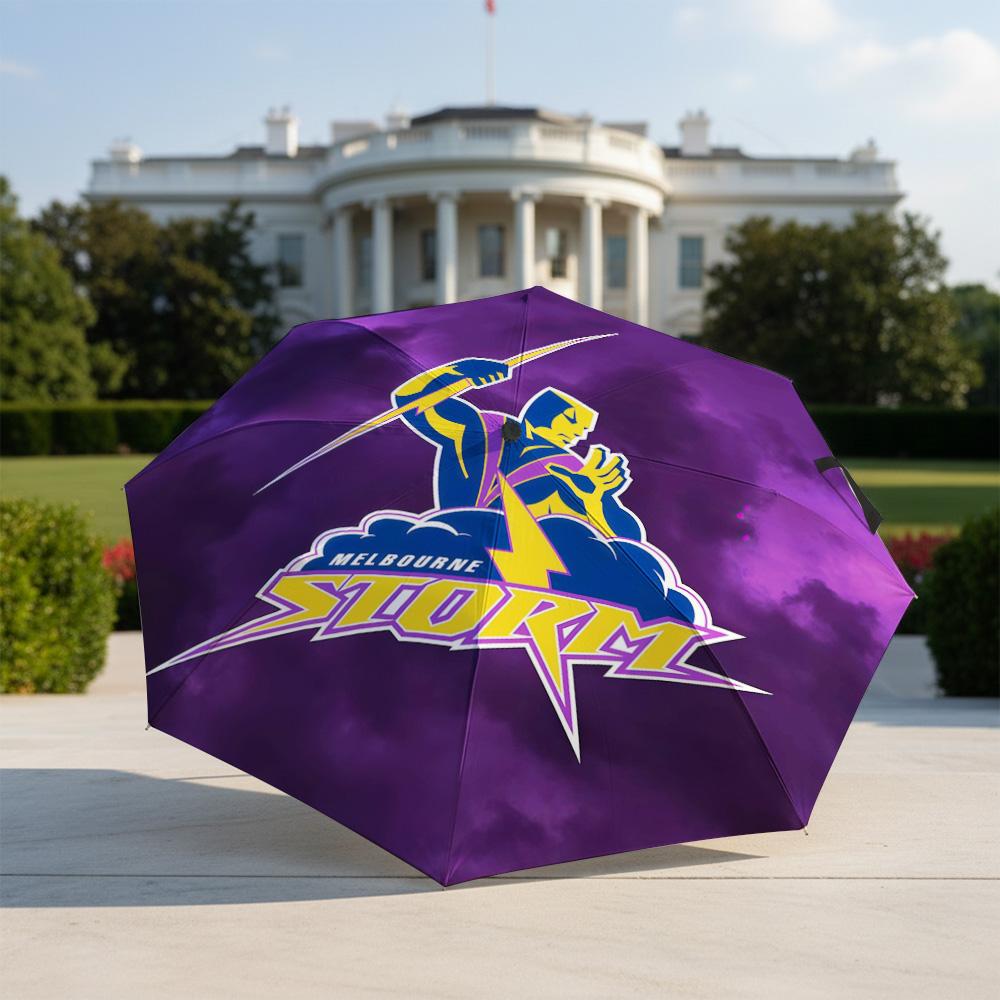 1 Pezzo Ombrello Pieghevole Automatico - Modello Melbourne Storm, Design Portatile e Pieghevole con 8 Stecche, Regali di Natale e Compleanno