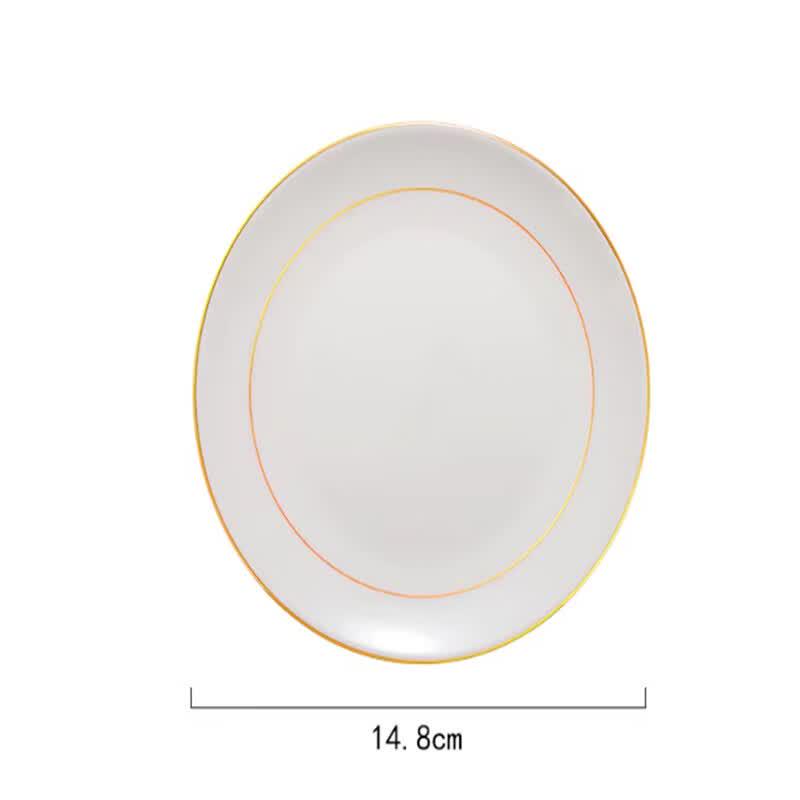Nordic Ceramic Gold Edge Bone Plate Set
