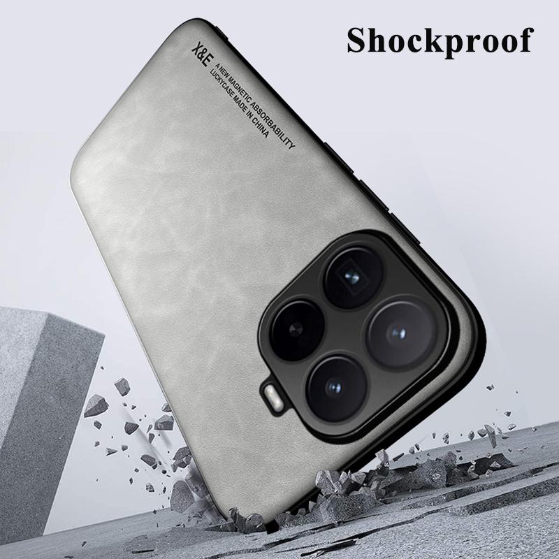 KEYSION Luxury Retro PU Leather Phone Case for Xiaomi 17T Pro 5G Soft Silicone+PC Shockproof Phone Back Cover for Xiaomi 17T