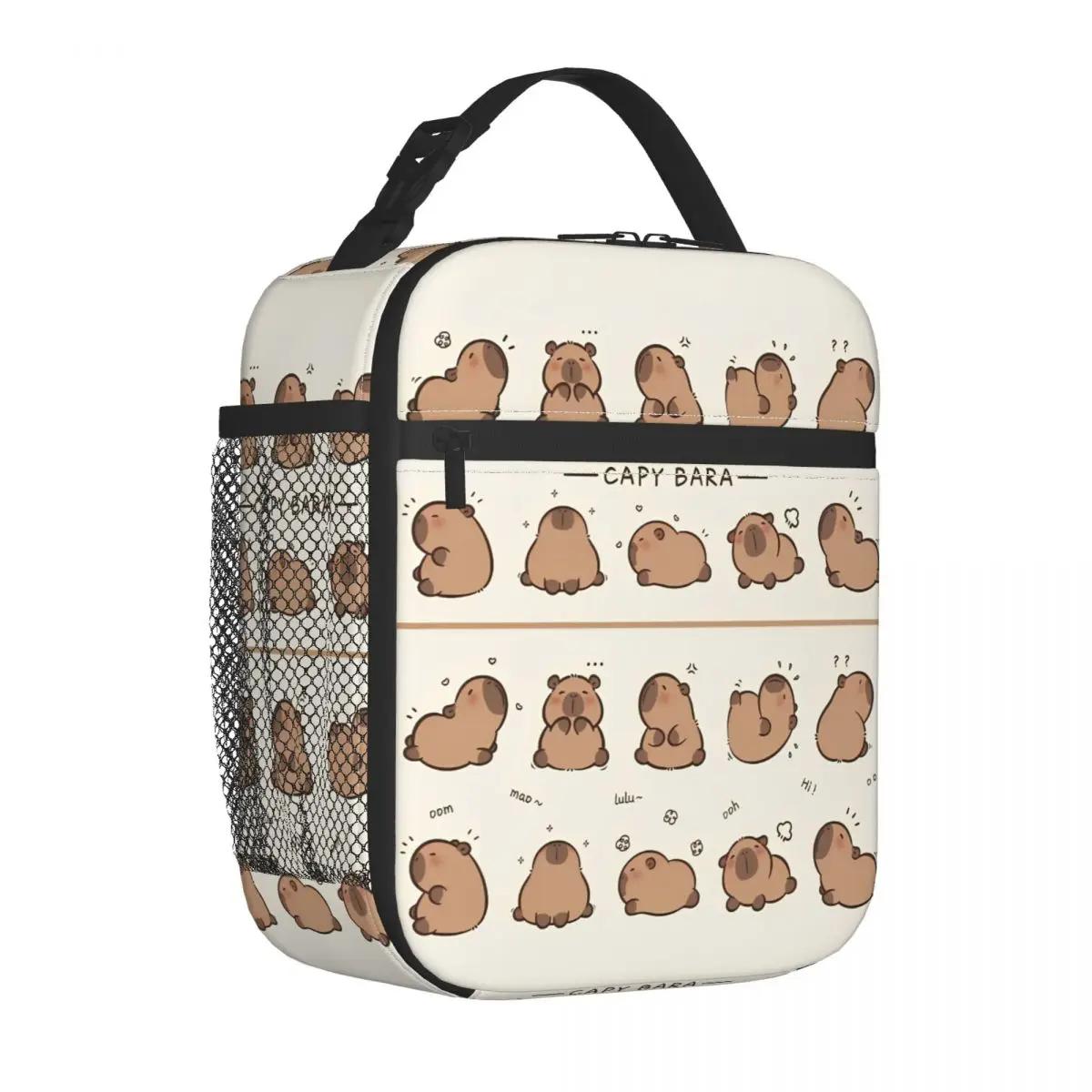 Kawaii Capybara Anime Insulated Lunch Bag Leakproof Cartoon Lunch Container Cooler Bag Lunch Box Tote School Picnic Men Women One Size