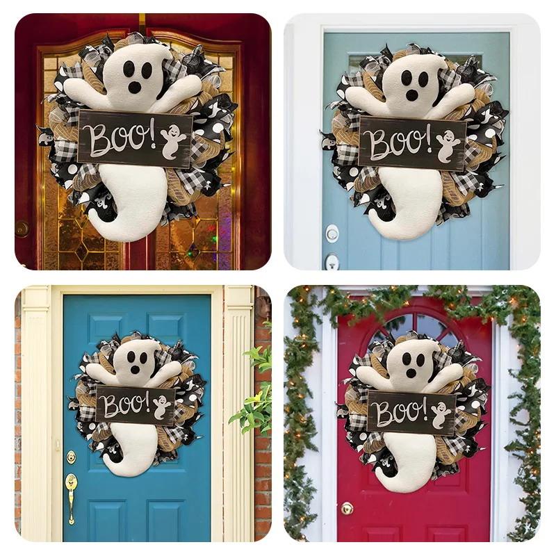 Halloween Geist Buh Kranz Halloween Girlande Türhänger Kranz Heim Partyzubehör Party Anhänger Türhänger Heimdekoration