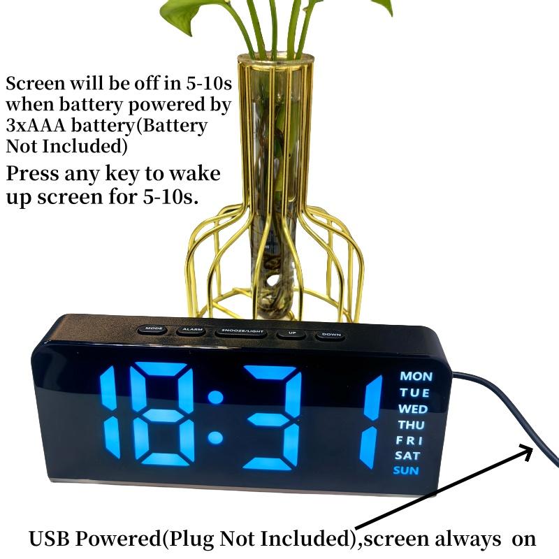 Digital LED Alarm Clock Desktop Table Clock Night Light with Time Temperature Display Backlight Snooze Clock Modern Decor