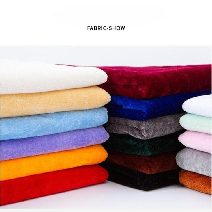 1.6M/2M Wide Golden Velvet Fabric Thick Soft Velvet Fabric for Curtains, Tablecloths, Stage Drapes, and DIY Decorations