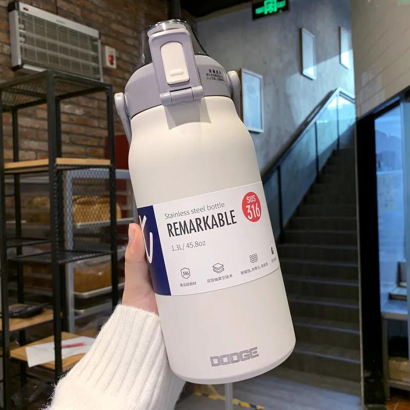 Large Capacity Thermo Bottle Portable Thermal Mug Thermos Water Bottle Tumbler Thermoses Outdoor Insulated Stainless Steel Cup