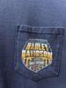 [USED] Vintage Harley-Davidson skull t-shirt with double-sided pockets.