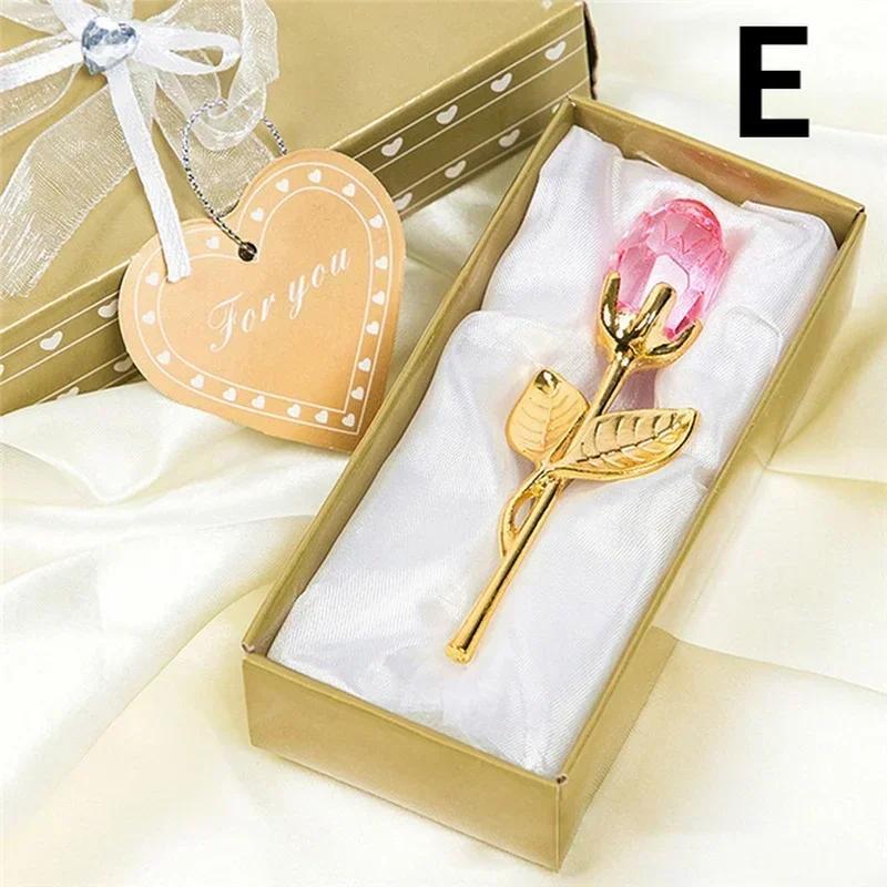 1 Pcs Crystal Rose Crafts Valentine's Day Small Gifts Crystal Rose Souvenirs Romantic Roses Ornaments