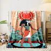 Egyptian Deity, Sun Symbol, River Scene bedroom Blanket for Livingroom Couch lunch break Soft throw for Friend's festival Gift