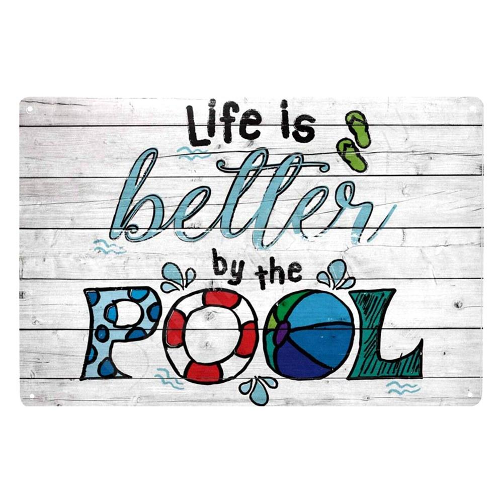 

Pool Zone Metal Sign, It s 5 O Clock at the Pool, Vintage Pool Sign, Funny Pool Decor, Tiki Bar Wall Art, Outdoor Decor 7.9x11.8In(20x30cm)