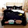 Cartoon Cute Bear Microfibre Bedding Sets,Children'sBirthday Gift with Zip Room Decor Teenagers adult 3-Piece  Duvet Cover