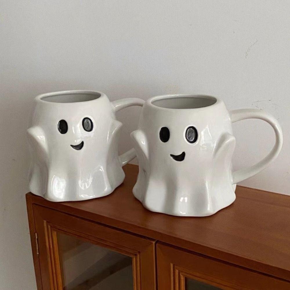 Cute Ceramic Ghost  Mug Large Capacity Coffee Cup Kids Gift Elves Cup  Home Kitchen Drinking