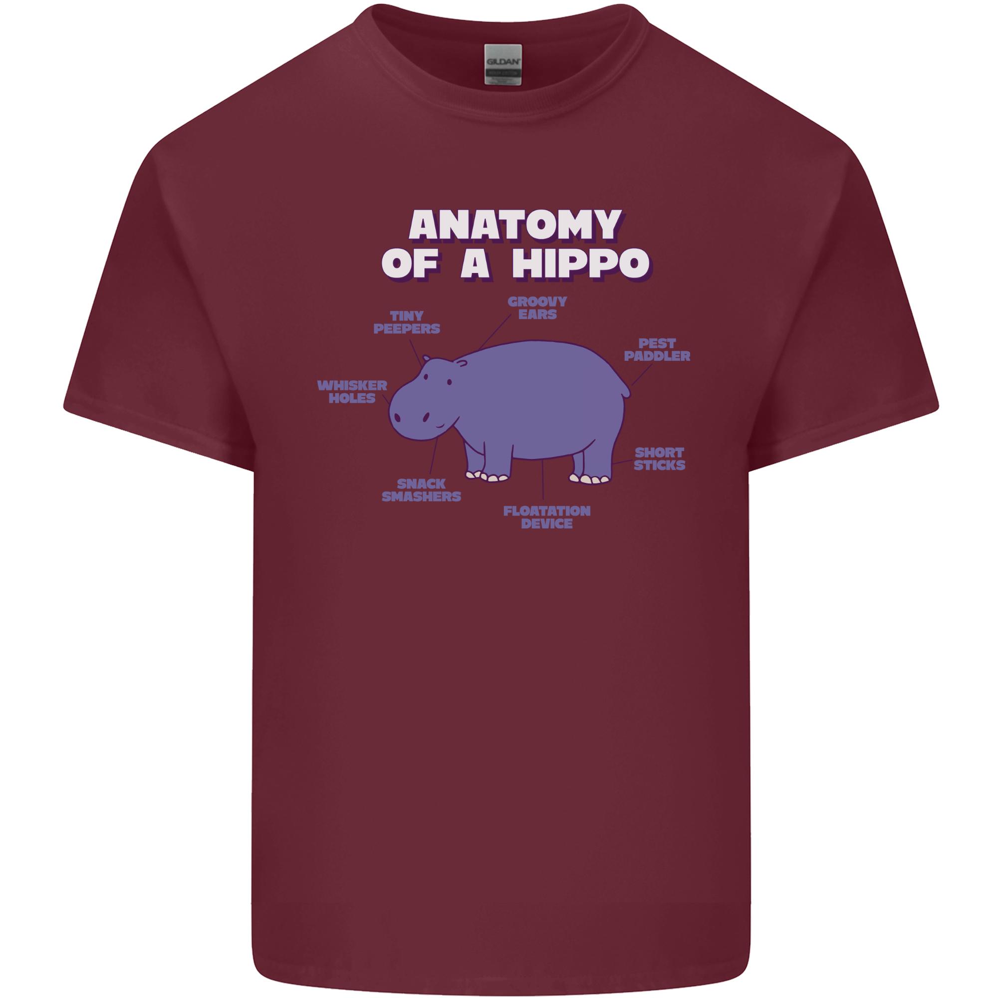 Hippo Anatomy Funny Hippopotamus Unisexs Light Cotton TShirt S