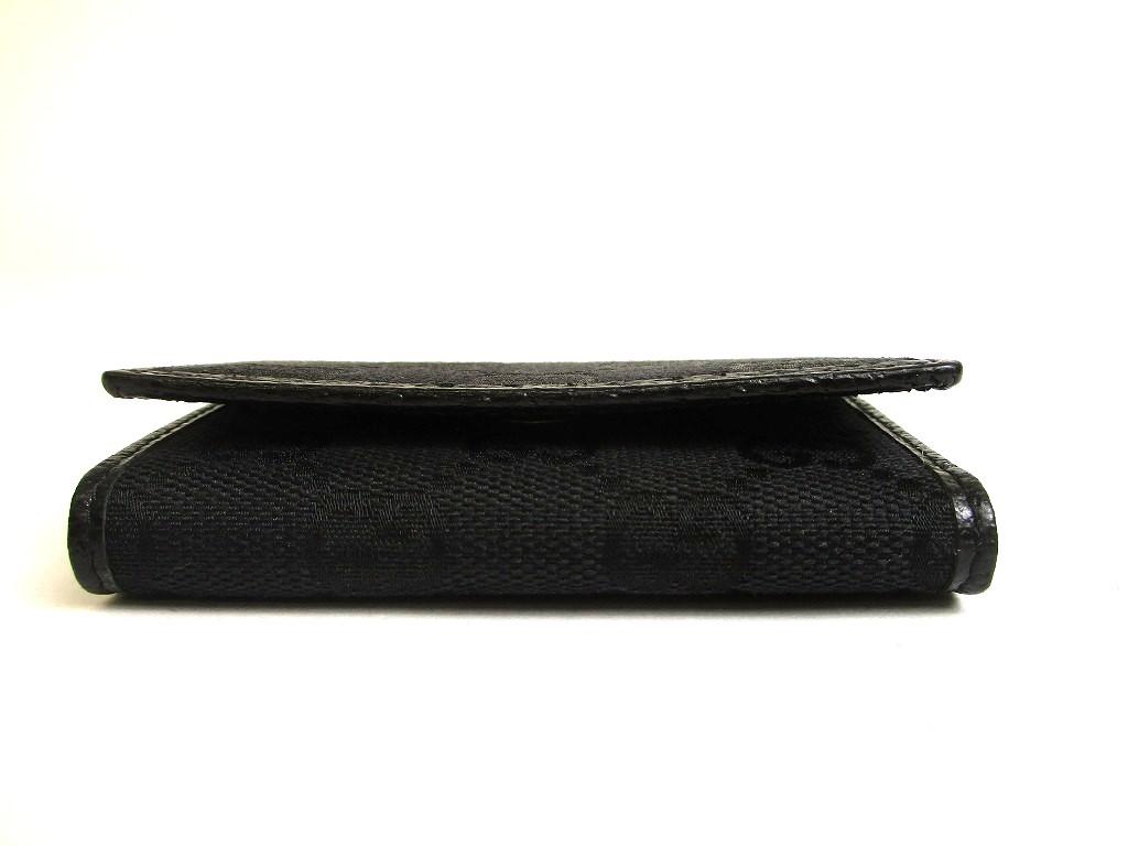 Authentic GUCCI GG Black Canvas and Leather 6 Pics Key Chain #a768 Refurbished