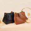 Spring/Summer 2025 Women's Genuine Leather Bucket Bag - Large Capacity, Versatile Shoulder & Messenger Style.