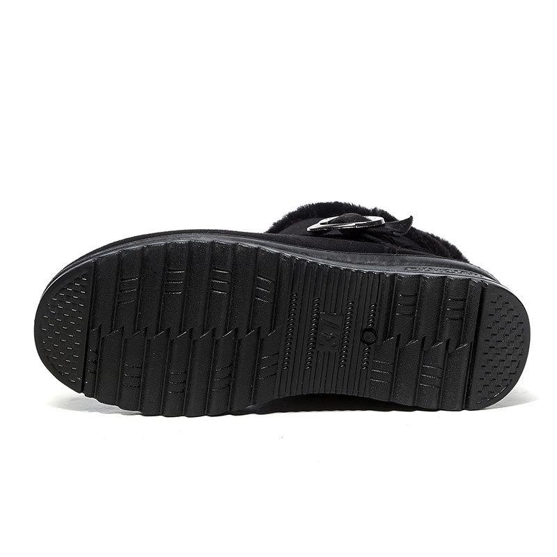 Dame Vinterstøvler Semsket Ankel Snøstøvler Kvinne Varme Fôr Plysj Innersåle Komfortable Botas Mujer Flate Sko Kvinne