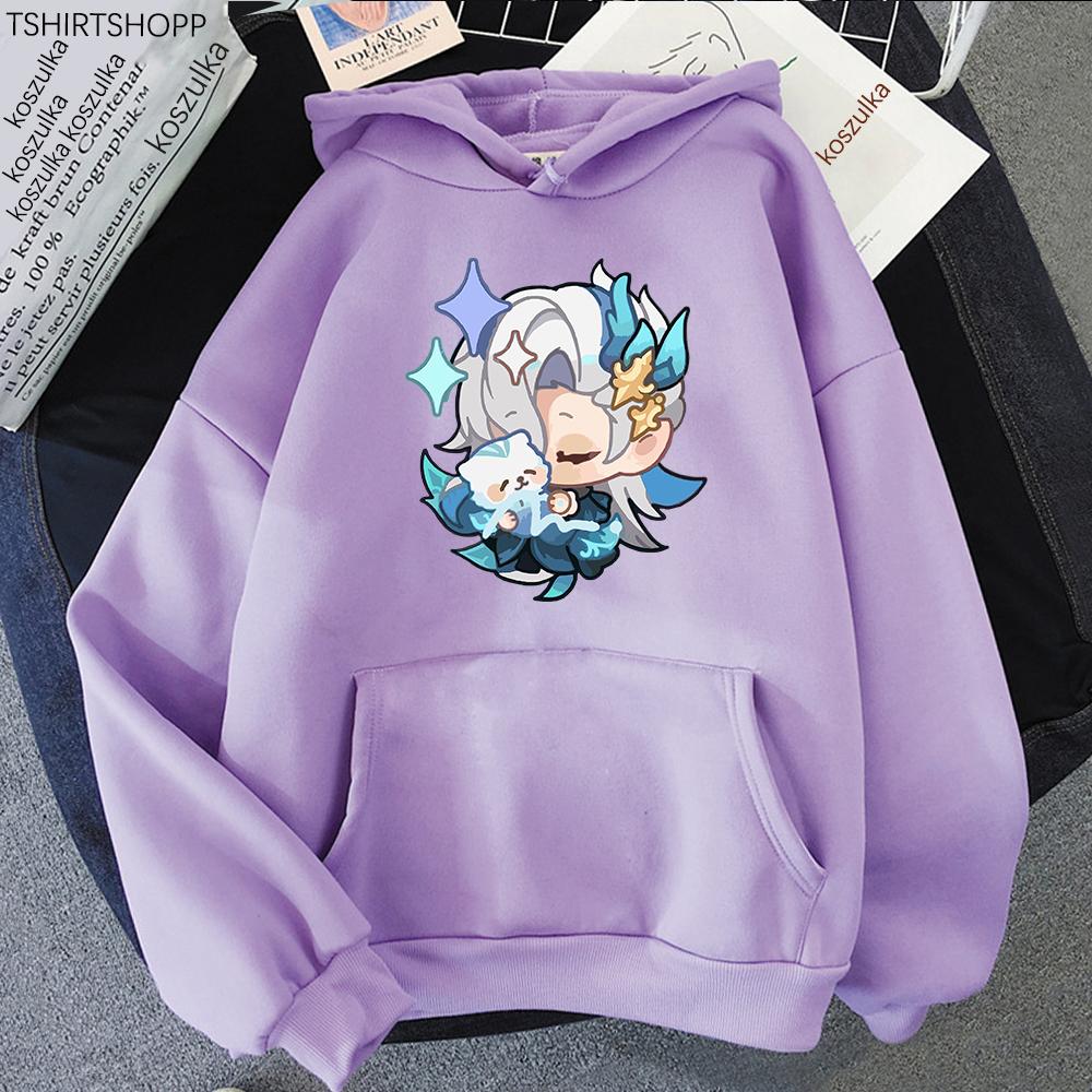 2025 Anime Genshin Impact Neuvillette Hoodie Kawaii Women_men Hoodie Funny Unisex Sweatshirt Vintage Aesthetic Harajuku clothing