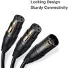 50cm XLR Splitter Cable Male to Dual Female Y-Splitter 3Pin Balanced Microphone Line Foil Braided Shielded For Microphone