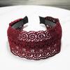 Lystrfac Vintage Wide Flower Lace Headband for Women Hairband Ladies Hair Loop Fabric Lace Female Hair Accessories